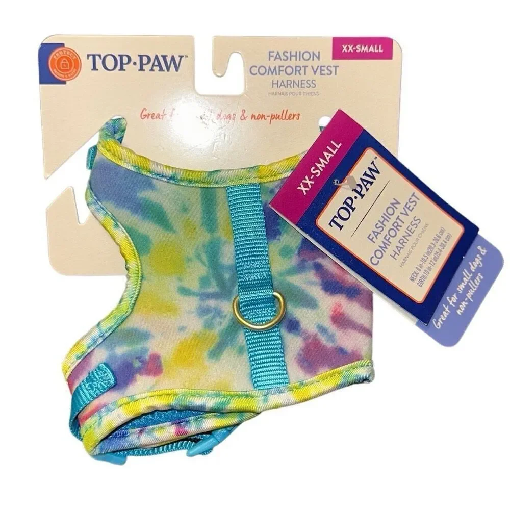 Top Paw Tie-Dye Comfort Fashion Harness/Vest (XXS)